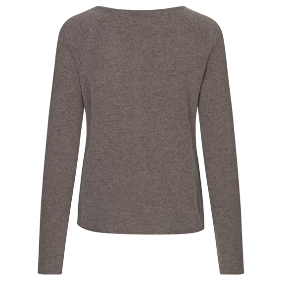 Rosemunde Klassisk Uld & Cashmere Cardigan, Brown Grey Melange